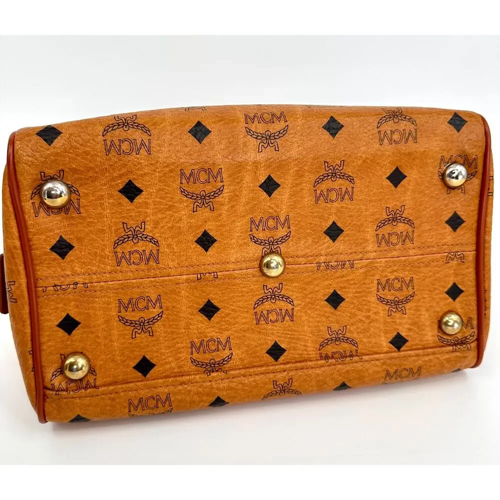 Vintage MCM Visetos Cognac Monogram Boston Bag Crossbody Munchen Germany